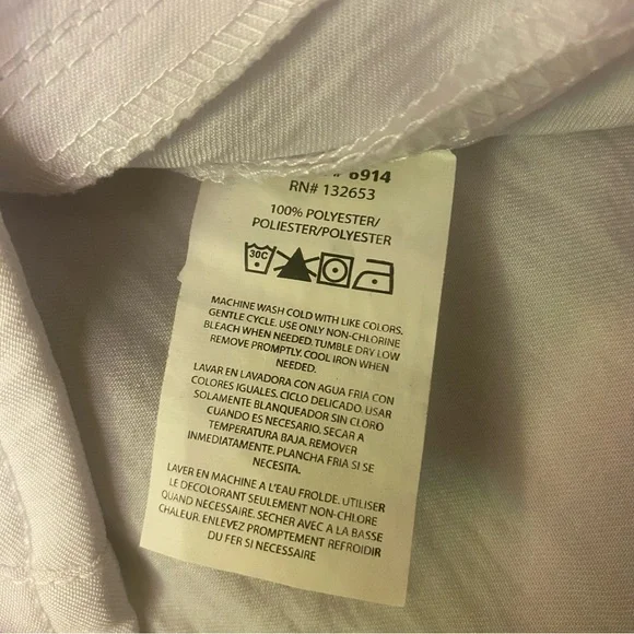 Four-Stretch White Scrub Top GUC M - Picture 7 of 7